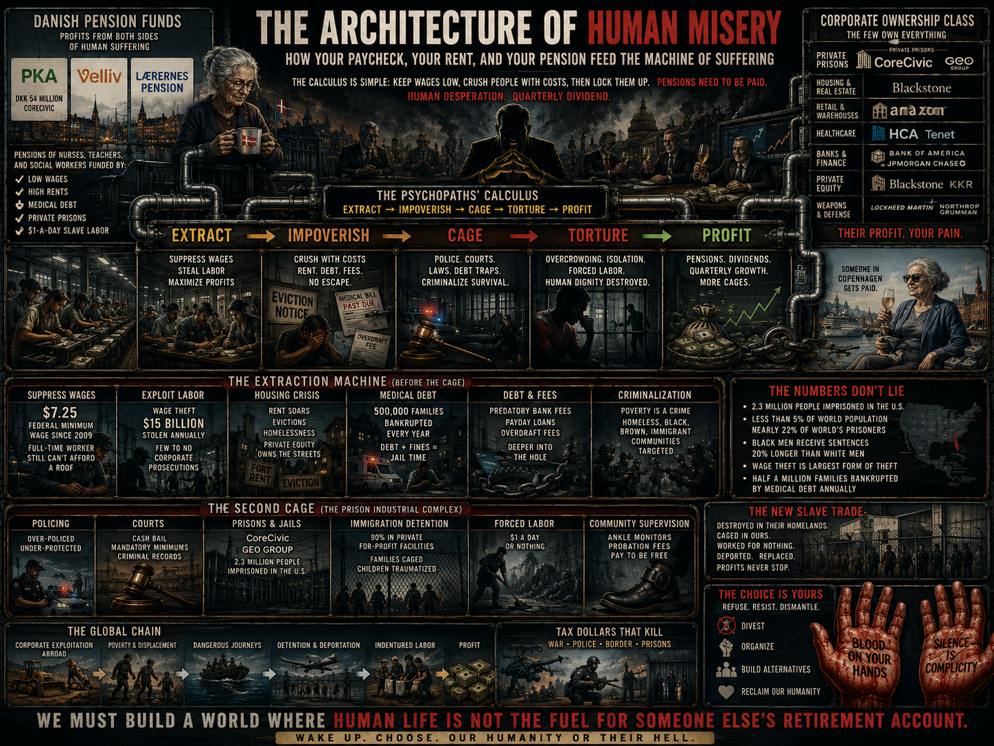 The Architecture of Human Misery Designed by Psychopaths: How Your Paycheck, Your Rent, and Your Pension Feed the Machine of Suffering
